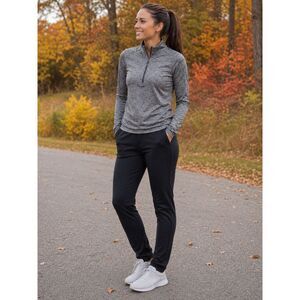 NIKE Women's Therma-FIT Slim Fit Pants Black w/ Back Zipper Pockets - SIZE: M